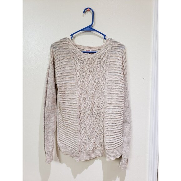 Mossimo cable knit sweater, cream color, size L - Picture 1 of 8